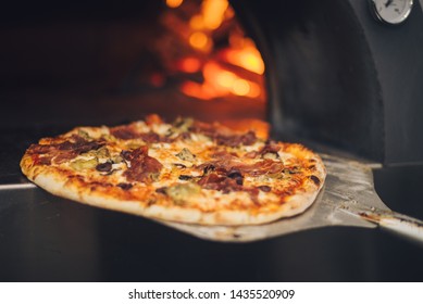 Pizza fresh out of wood fired oven