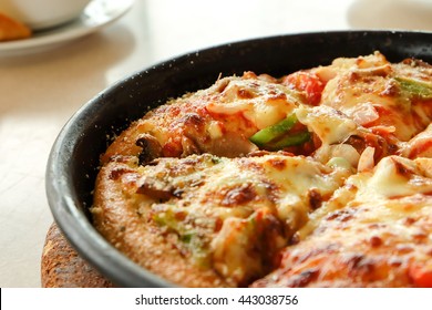 Pizza In Hot Pan 