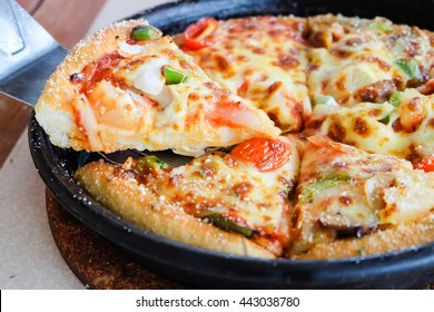 Pizza In Hot Pan 