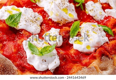 Pizza Margherita close up background
