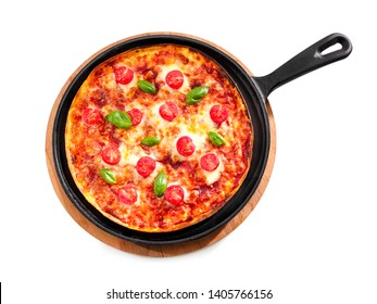 Pizza Margherita in a pan, top view - Powered by Shutterstock