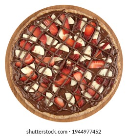 Pizza Nutella Banana Strawberry White Background