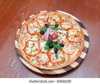 pizza with pepper.close up
