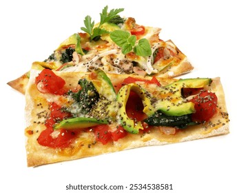 Pizza Pieces - Fast Food isolated on white Background - Powered by Shutterstock