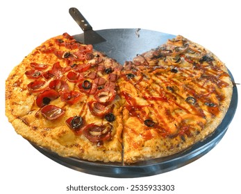 Pizza: slice pizza isolated on white isolated. - Powered by Shutterstock