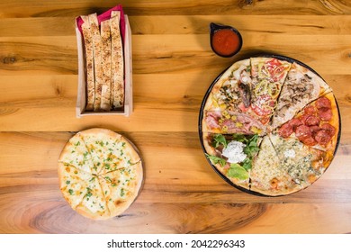 Pizza Types, Bread Sticks And Pizza Bread Slices