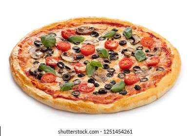 Pizza vegetarian isolated on white background. - Powered by Shutterstock
