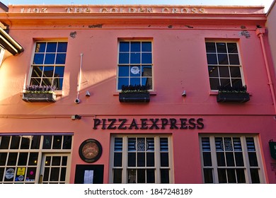 Pizzaexpress, Pinnk Color Building Next To Covered Market, Oxford,England On 22/11/2019.