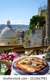 Pizzeria Overlooking Naples City, Italy