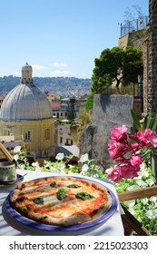 Pizzeria Overlooking Naples City, Italy