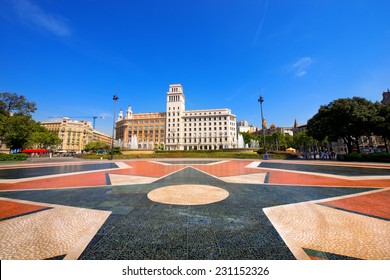 Placa de Catalunya - Barcelona Spain / Catalunya square (Placa de Catalunya or Plaza de cataluna)  is a large square in central Barcelona that is generally considered to city center