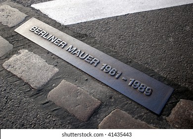 Place Of The Berlin Wall Until 1989, Now Part Of A Street.