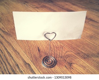 place card with heart. Wedding lunch setting