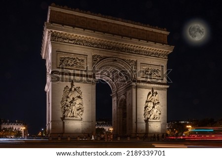 Similar – Arc de triomphe in Paris at dark night