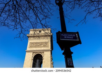 Place Charles De Gaulle Streets Names Signs Panel Place Arc Triomphe