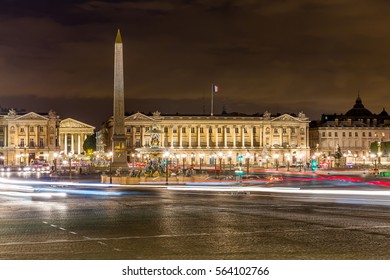 Place De La Concorde In Paris At Night