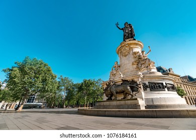 Place De La Republique.built In 1880. It Symbolizes The Victory Of The Republic In France.The Famous Statue Of The Republic In Paris