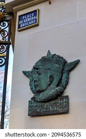 Place Du Général Brocard Memorial Plate , Paris Street Name Plate