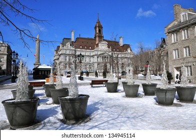 Place Jacques Cartier In Winter, Montreal, Canada