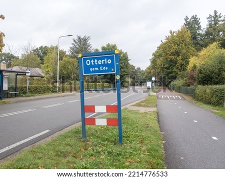 Place name sign for the village of Otterlo, municipality of Ede, the Netherlands