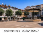 Place Nationale, one of several beautiful squares near the local provencal farmers market in the old town Antibes, South of France