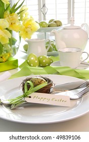 Place Setting With Place Card Set For Easter Brunch