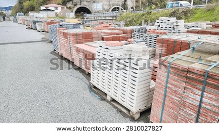 A place where materials for infrastructure and superstructure construction, roadside paving stones and paving stones are stored.