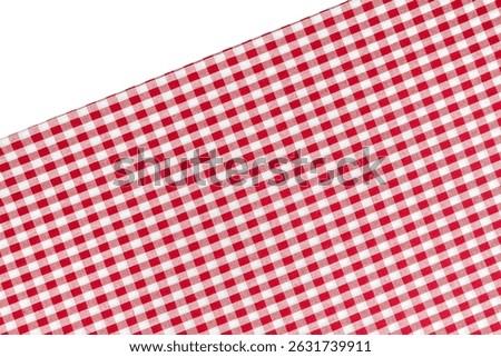 Placemat, Scotch pattern, red-white on white background, top view