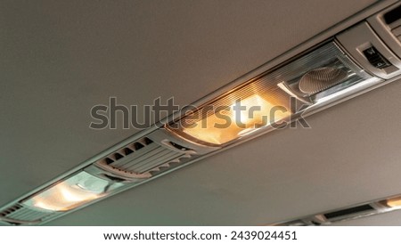 A plafond of lighting in the car. inclusion, close-up	
 Imagine de stoc © 