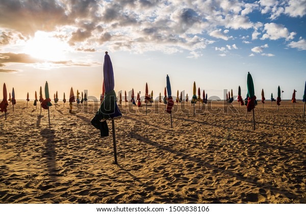 Plage De Deauville Sunset Normandy France Stock Photo Edit