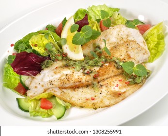 Plaice Fish Fillet With Salad