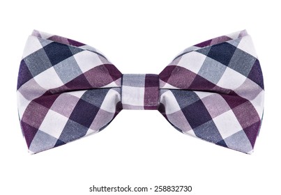 Plaid Bow Tie Isolated On White Background