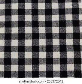 Plaid Cotton Fabric Black, White, Background