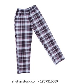 Plaid Pajama Pants Isolated - Sleepwear Close Up