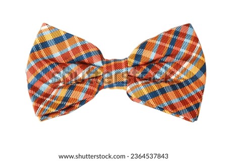 Plaid party bow tie isolated on white background.