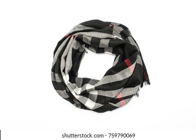 Plaid Scarf Isolated On White