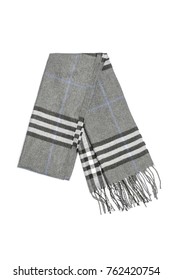 Plaid Scarf Isolated On White