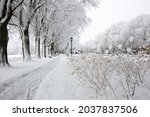 Plain of Abraham in winter in Quebec City