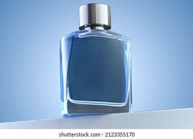 Plain Aftershave Bottle In Blue.
