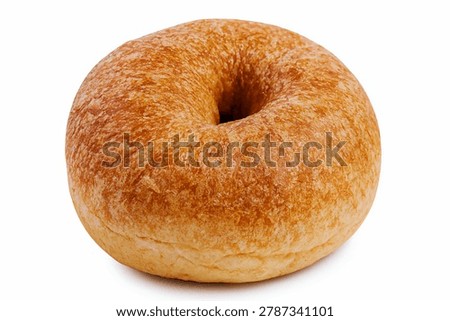 Plain bagel bread isolated on clean white background