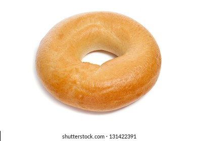 A Plain Bagel On A White Background