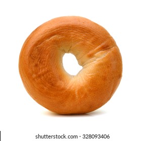 A Plain Bagel On A White Background