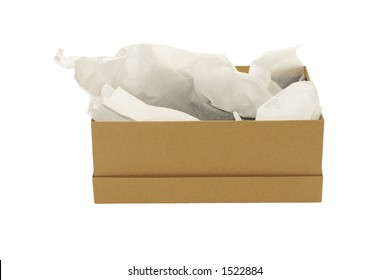 Plain Brown Shoe Box With Tissue Paper