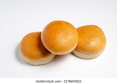 Plain Burger Buns On White Background