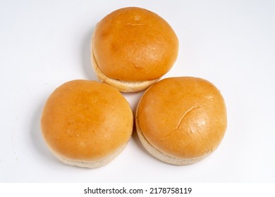 Plain Burger Buns On White Background