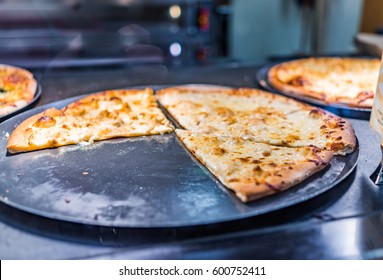 Plain Cheese Thin Pizza Macro Closeup