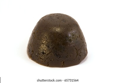 Plain Christmas Pudding On A White Background