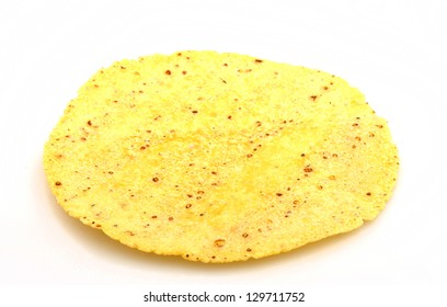 Plain Corn Tortilla  On White Background