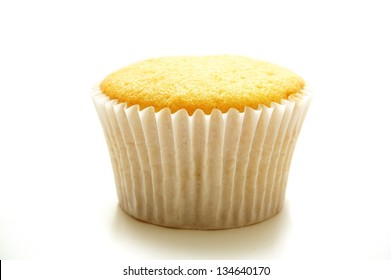 Plain Cup Cake On White Background