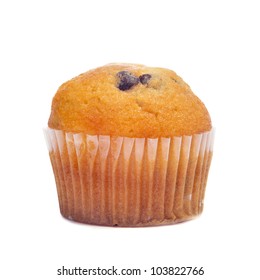 A Plain Cupcake On A White Background